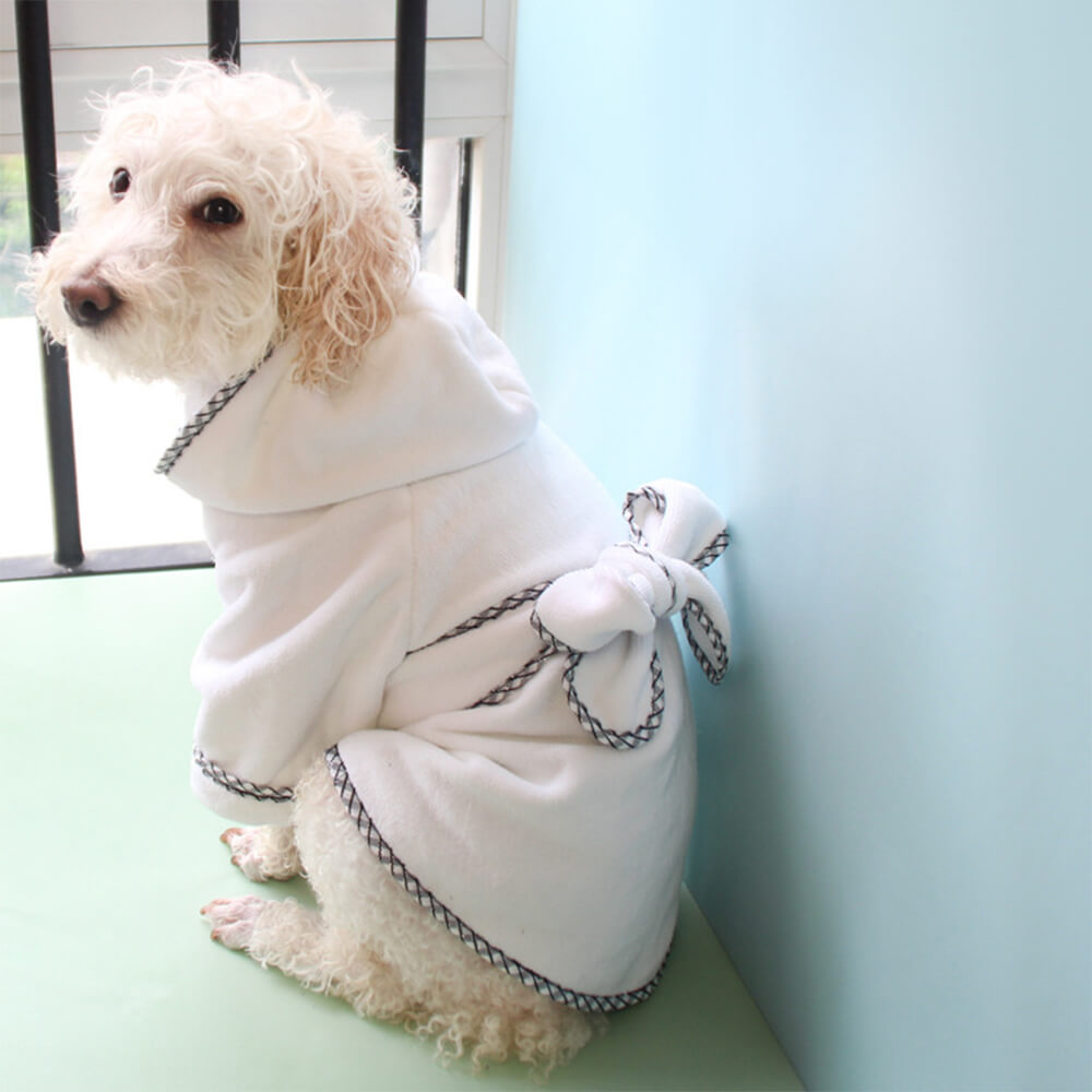 Microfiber Fast Drying Absorbent Dog Hooded Bathrobe Pajama