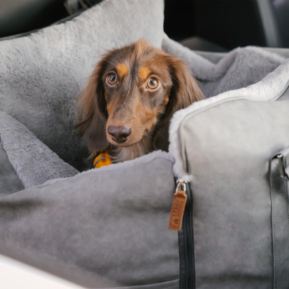 Large Fluffy Warmth Safe Non-Slip Dog Carrier Booster Car Seat- Ride and Rover