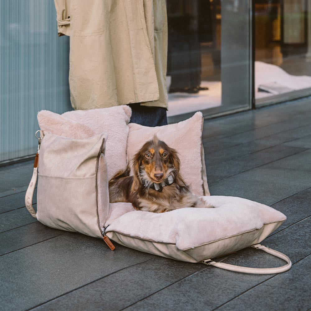 Large Fluffy Warmth Safe Non-Slip Dog Carrier Booster Car Seat- Ride and Rover