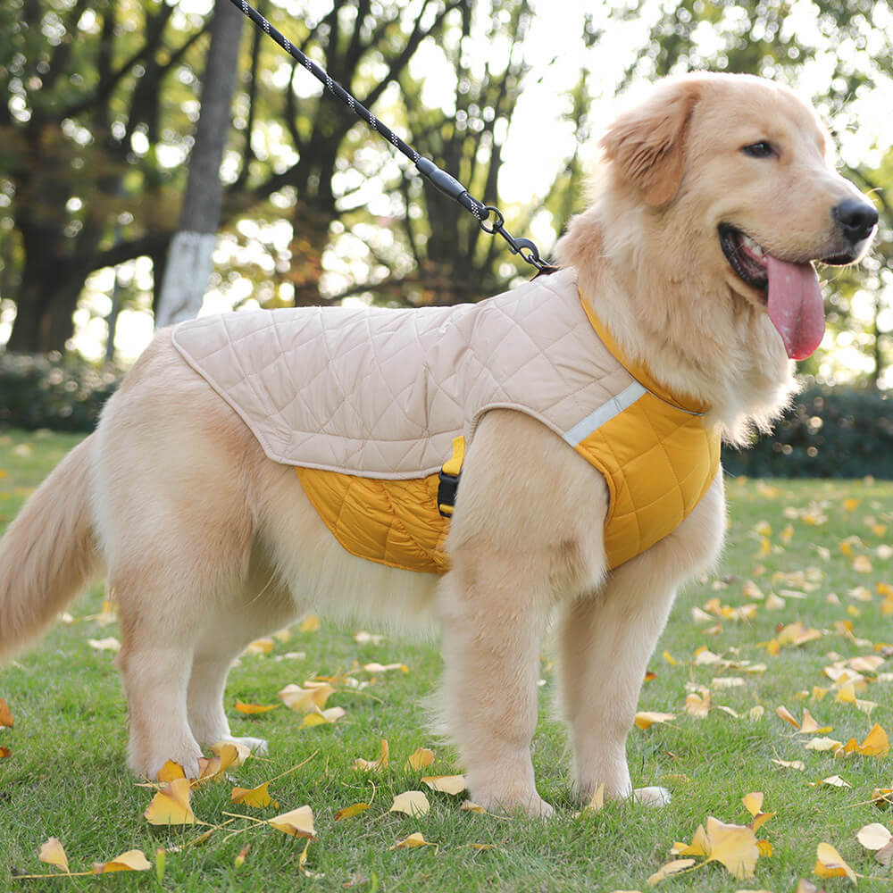 Adjustable Quilted Dog Jacket - Warm and Safe for Winter Walks