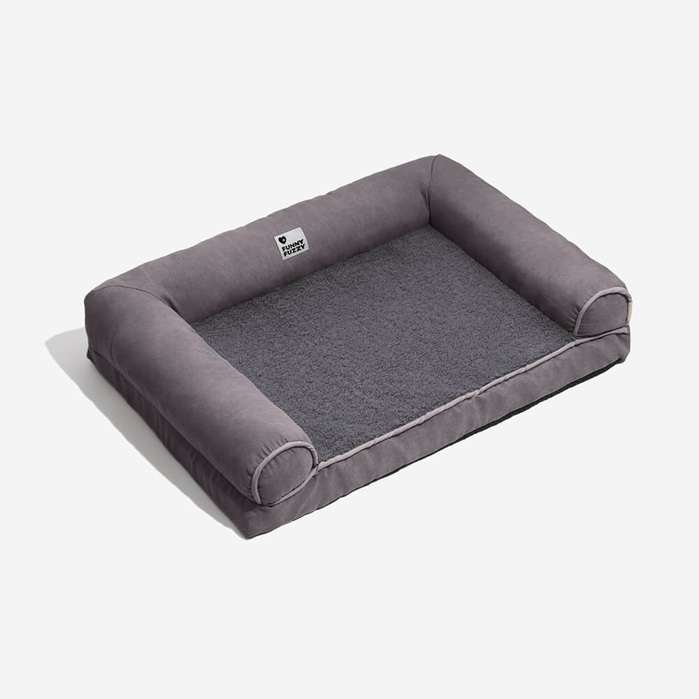 Faux Fleece & Suede Full Support Orthopedic Dog Bed