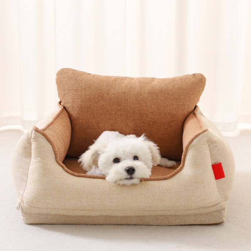 Light Coffee Waterproof Safety Dog Car Seat Bed