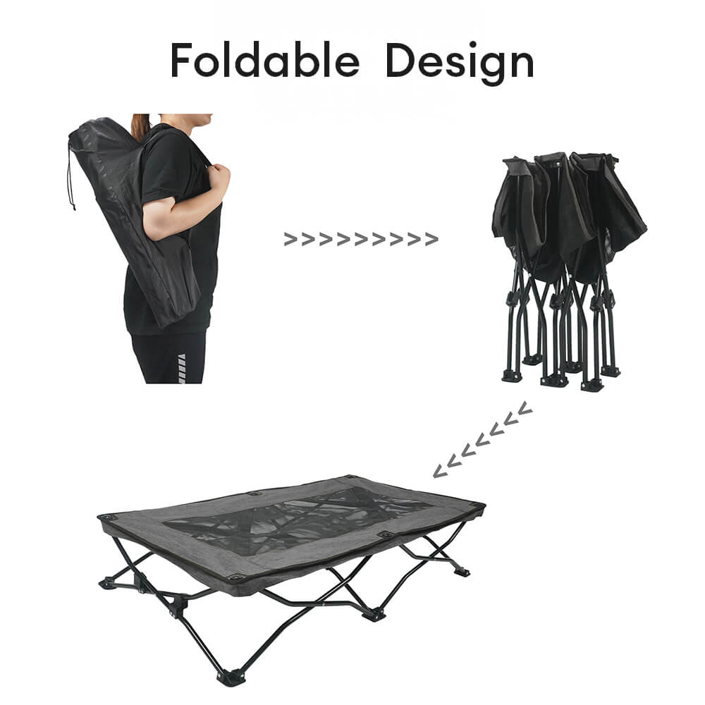 Breathable Moisture-Resistant Foldable Camping Cot Big Elevated Dog Bed