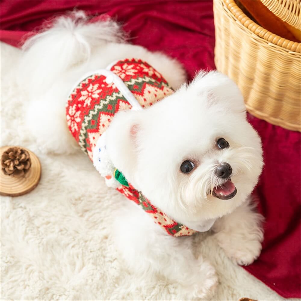 Festive Bear Knit Dog Sweater – Cozy and Perfect for the Holidays