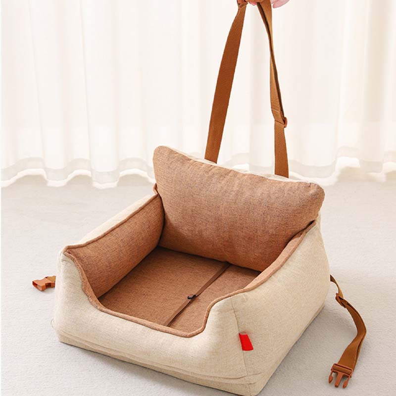 Light Coffee Waterproof Safety Dog Car Seat Bed