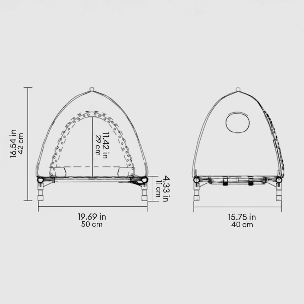 All-Season Orthopedic Support Detachable Raised Cot Cat & Dog Tent