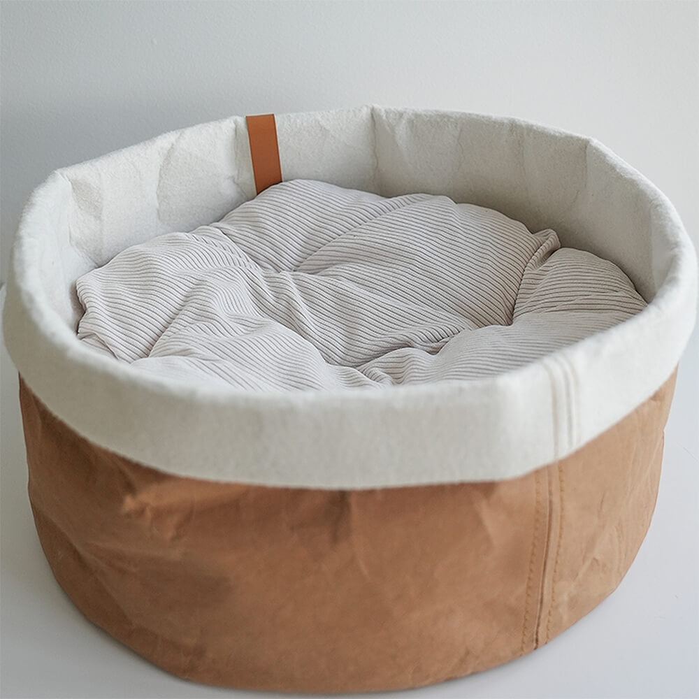 Minimalist Foldable Washable Kraft Paper Cat Bed