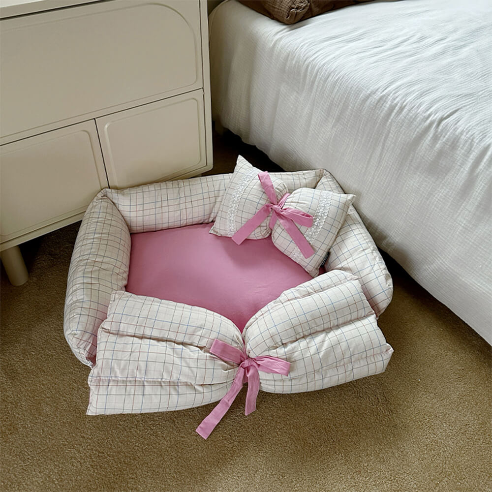 Romantic Princess Bow Knot Microfiber Fill Dog & Cat Bed