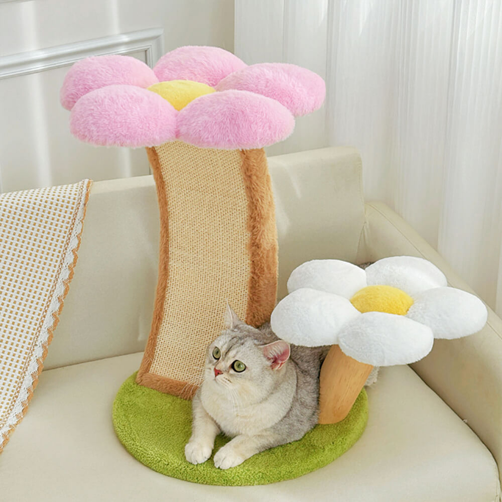 Soft Flower-Shaped Sisal Scratching Post Climbing Tower Cat Tree