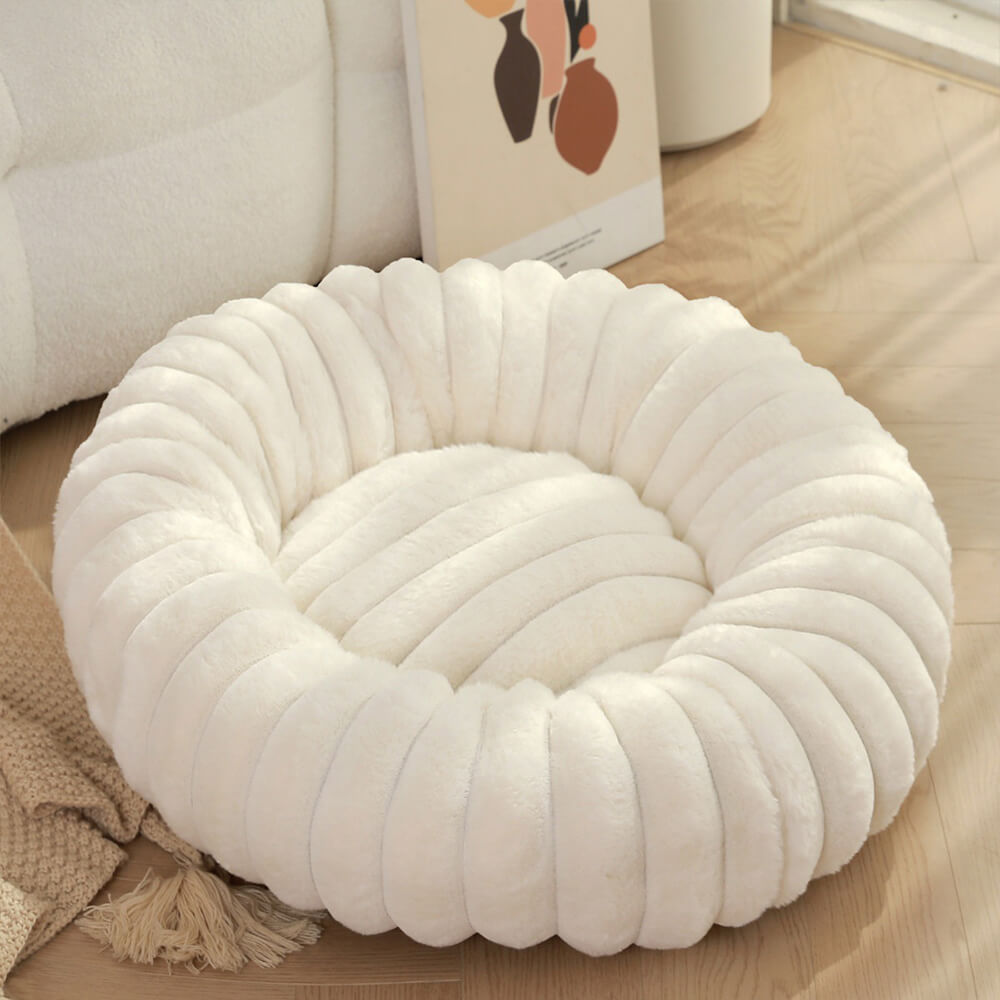 Ultra-Soft Plush Round Donut Support Dog & Cat Bed