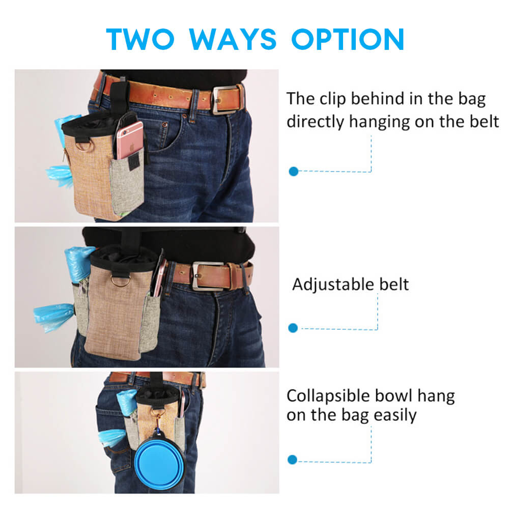 Waterproof Multifunctional Dog Walking Waist Bag With Storage