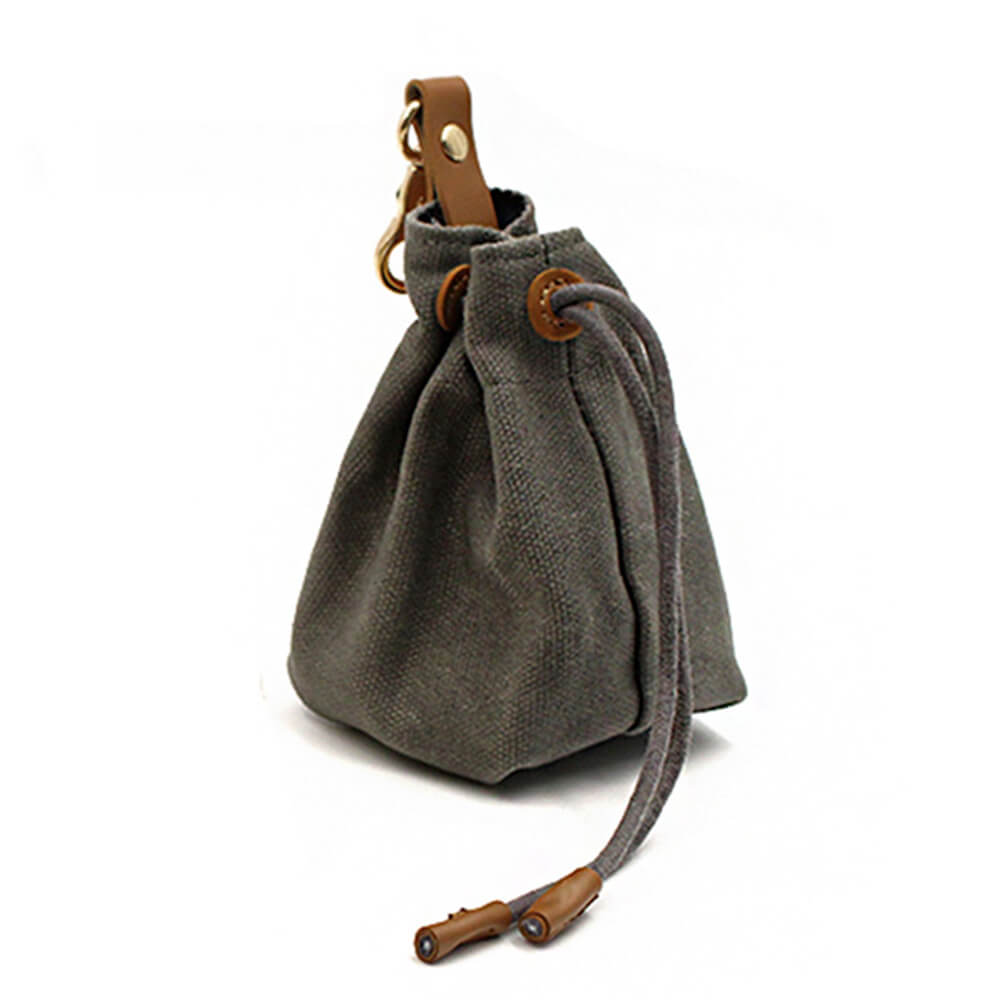 Waxed Canvas Faux Leather Outdoor Training Dog Treat Bag Waste Bag