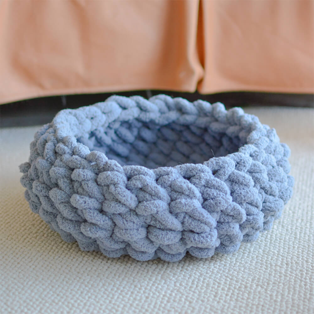 Chunky Handwoven Cozy Breathable Round Cat Nest Bed