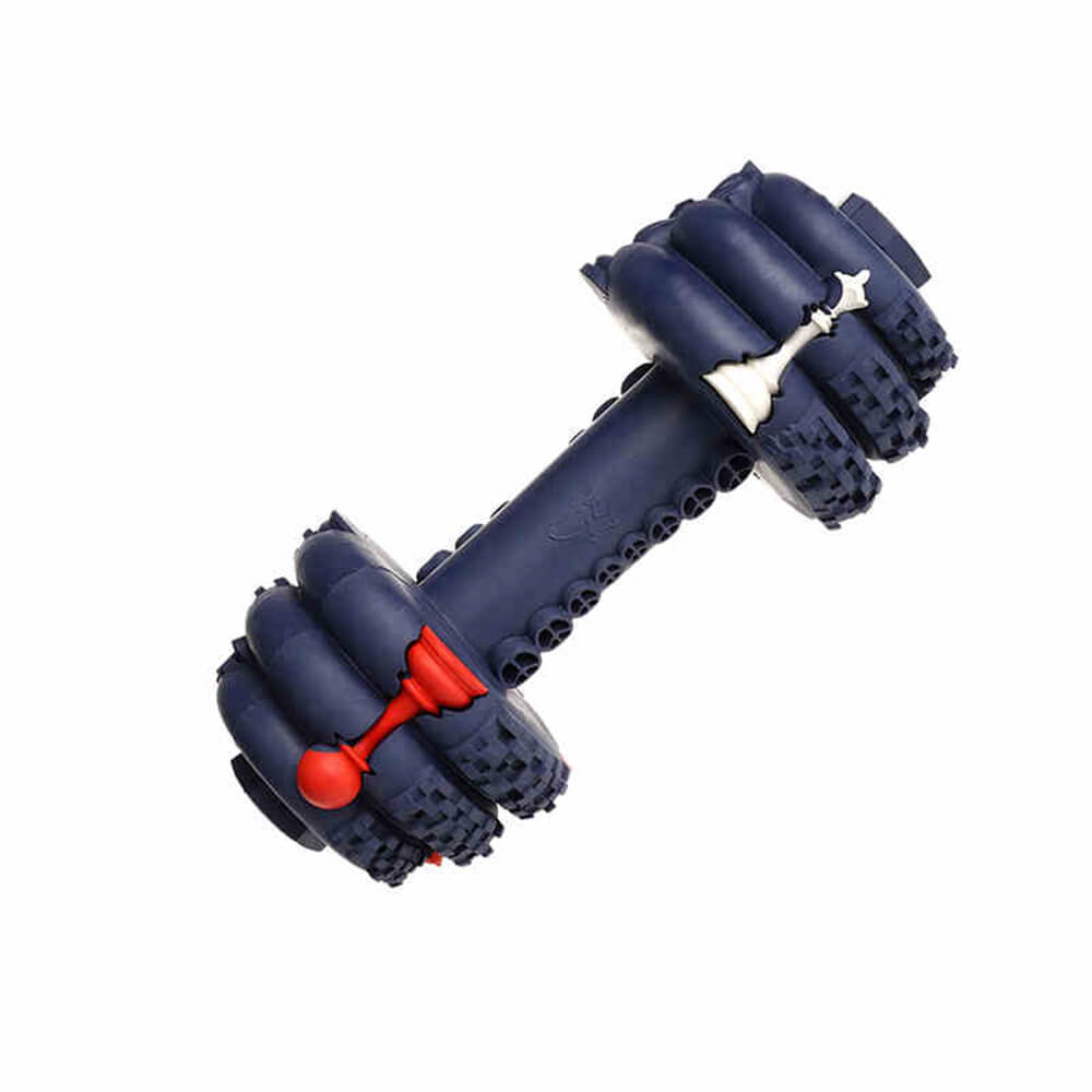 Dumbbell Silicone Slow Feeder Durable Interactive Dog Toy