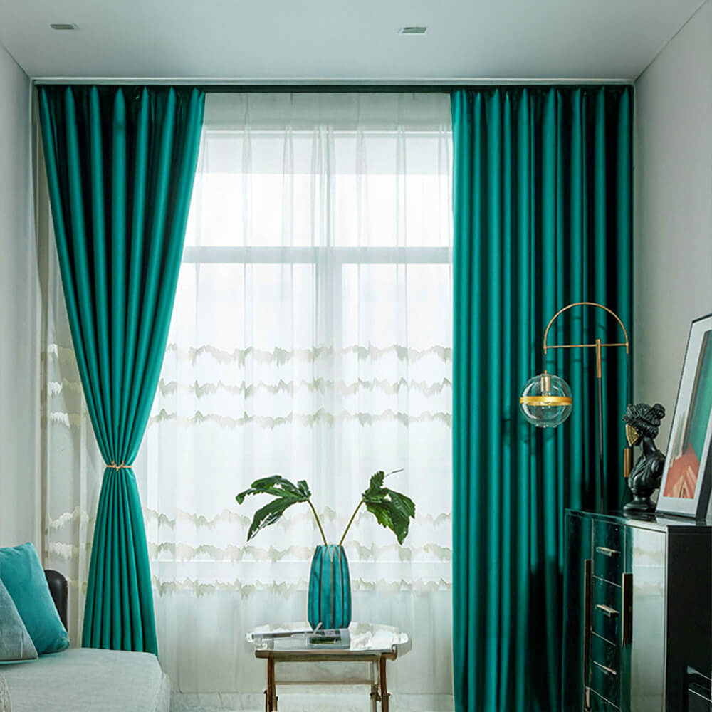 Modern Luxury Satin Thick Soundproof Blackout Curtains