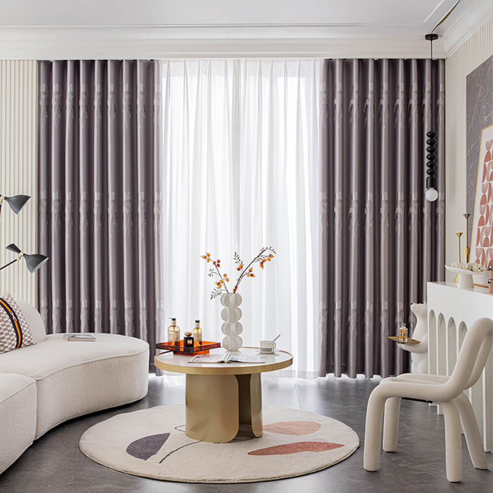 Refined Jacquard Breathable Noise Reduction  Blackout Curtains