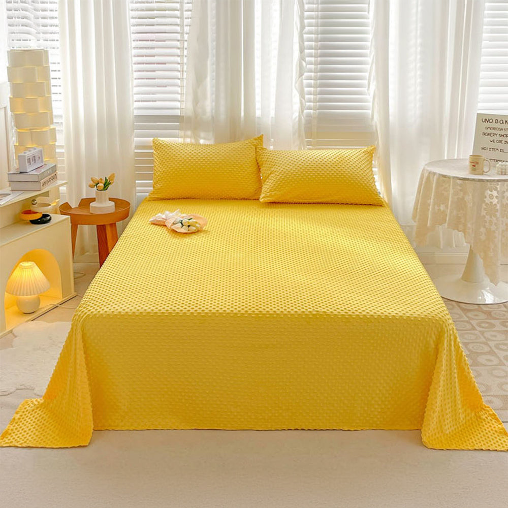 Ultra-Soft Solid Color Cozy Massage Touch Flat Sheet