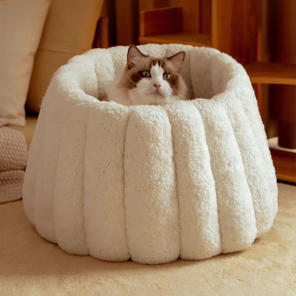 Warm Skin-Friendly Full Support Multi-Purpose Semi-Enclosed Cat Bed