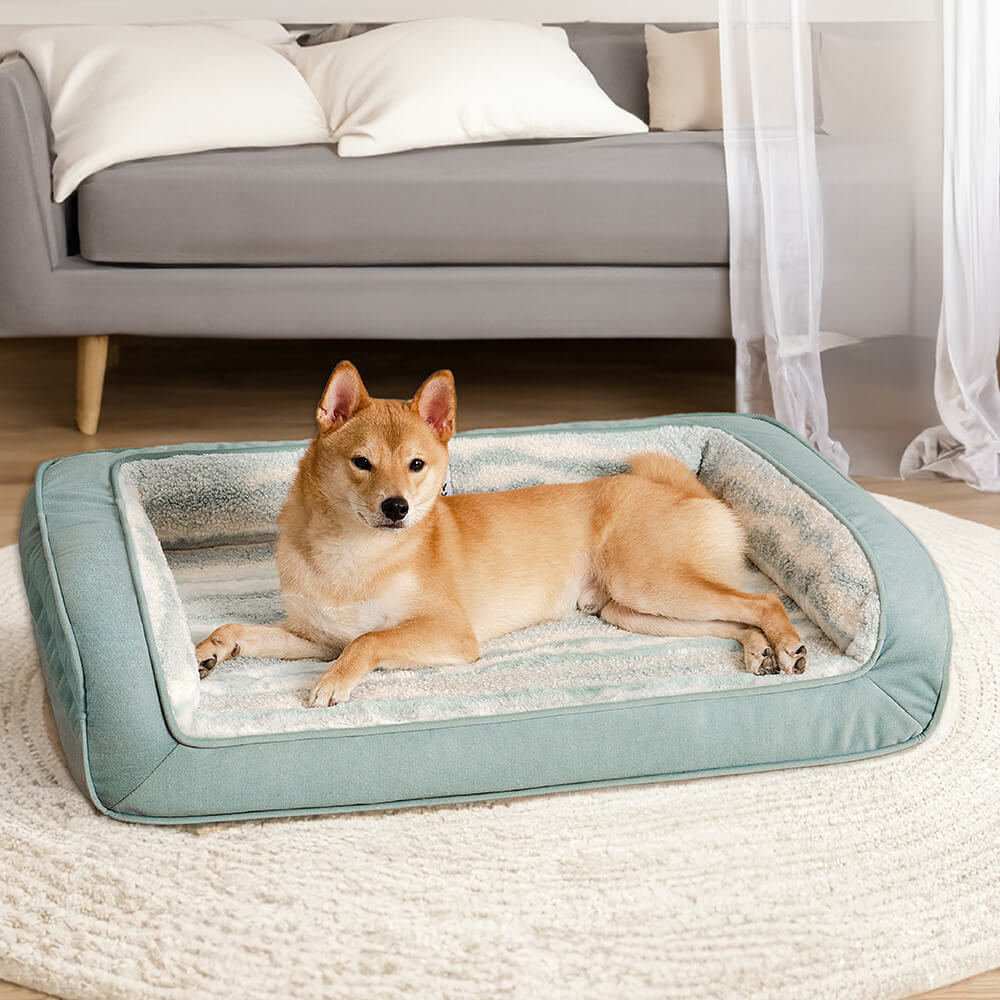 Modern Style Faux Lambswool Cozy Orthopedic Dog Sofa Bed