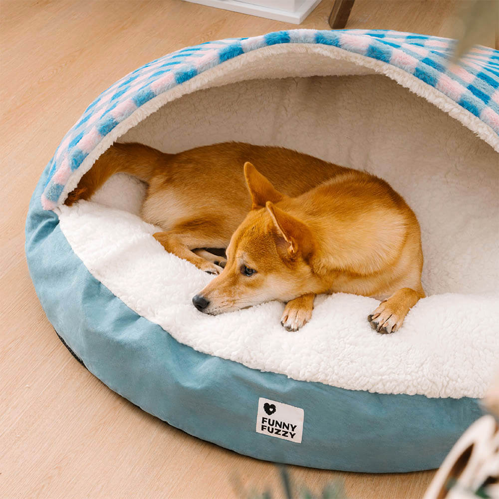 Round Canopy Dream Hideaway Dog Bed Pet Nest Bed