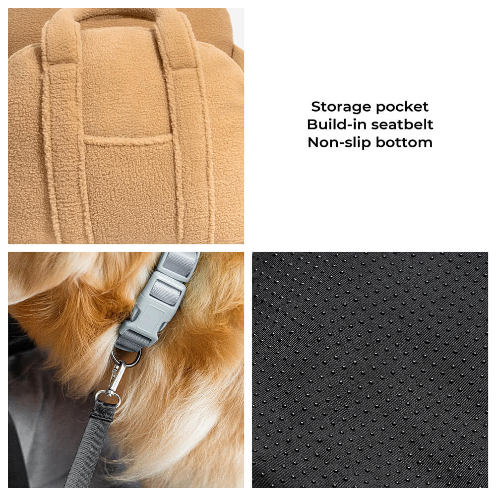 Travel Protector Comfortable Thick Faux Lambswool Dog Car Seat Bed