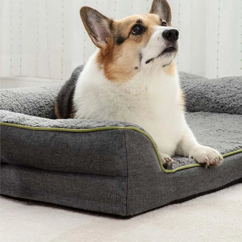 Plush Pet Sofa Bed Memory Foam Orthopedic Dog Bed