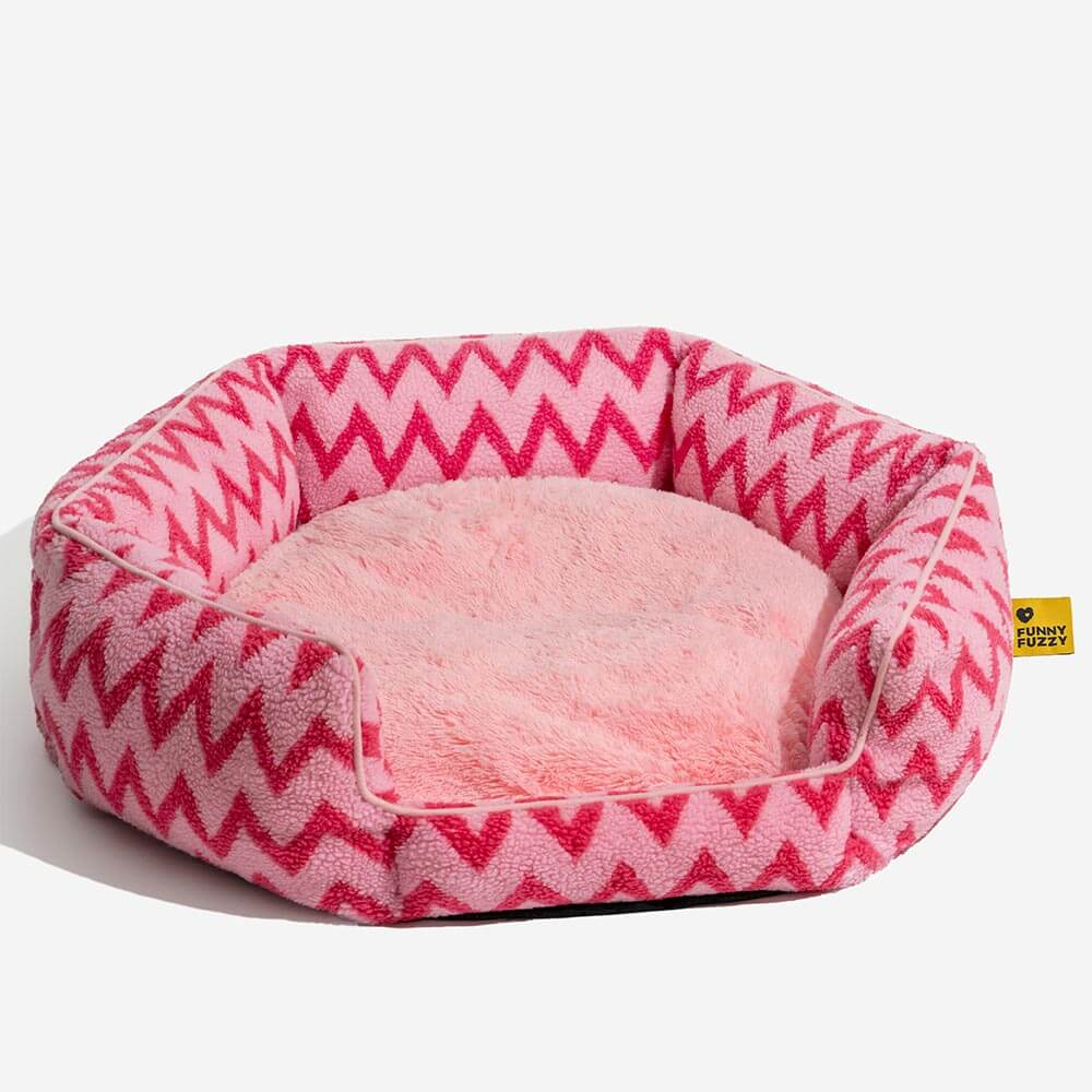 Plush Retreat Chevron Dog Bed-The Warm Hugger