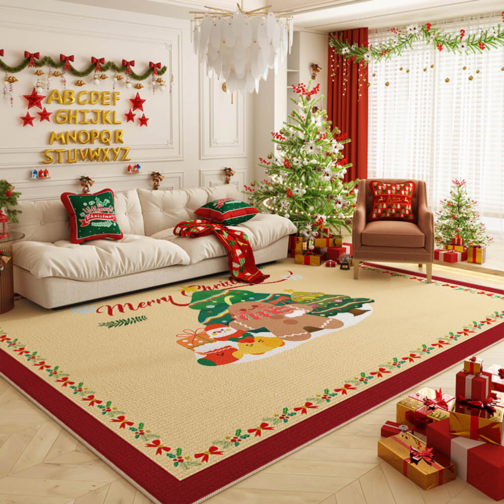 Merry Christmas Multi-Purpose Non-Slip Decorative Large Area Home Rug