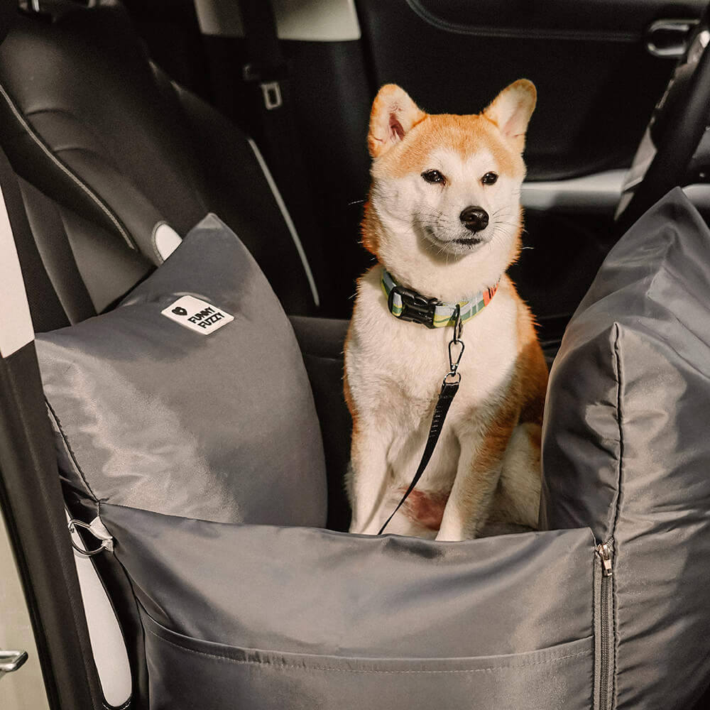 Full Leather Dog Pet Car Seat Bed - Fort