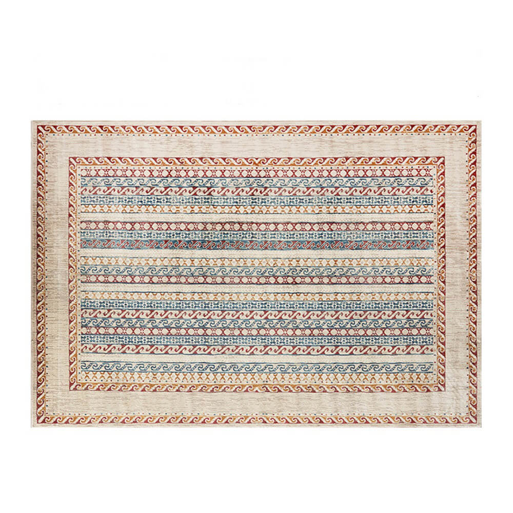 Vintage Blue & Cream Pet-Friendly Area Rug - Timeless Elegance for Your Home