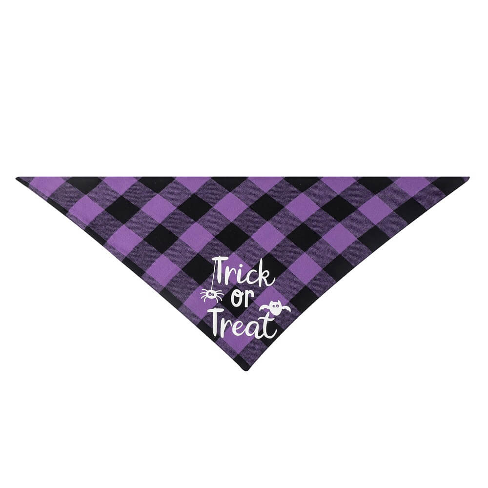 Halloween Pet Plaid Letter Bib | Cotton Gift Bib for Pets