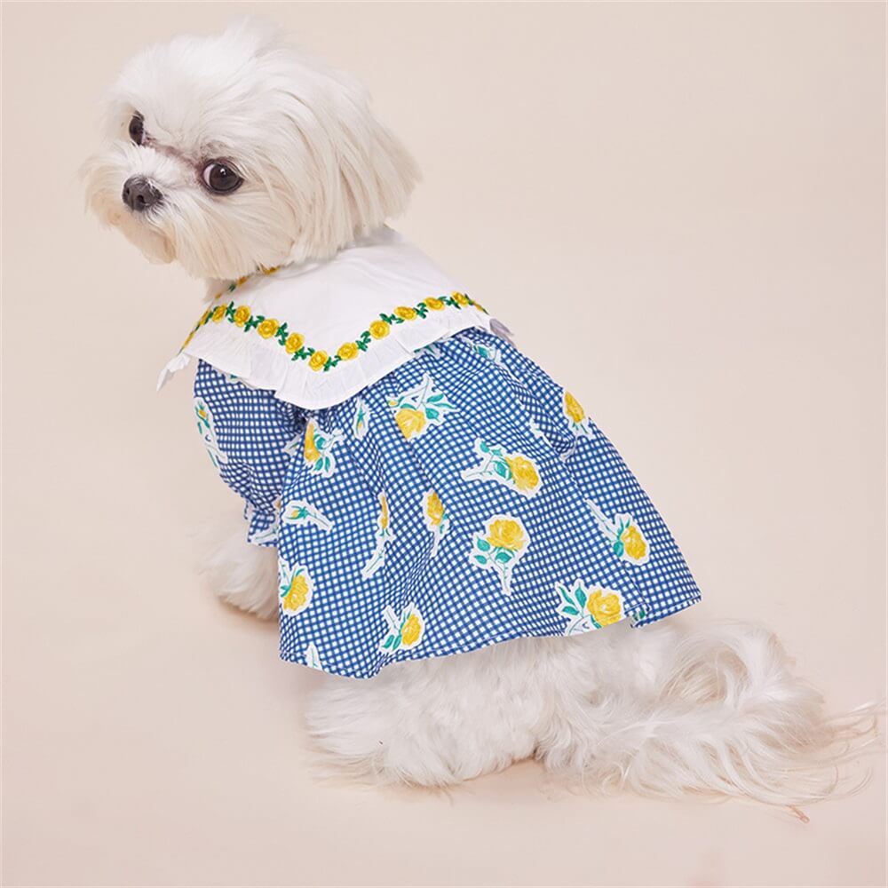 Floral Gingham Dog Dress