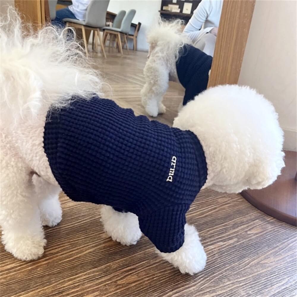 Cozy Waffle Knit Dog Sweaters - Soft & Warm Pet Pullover in 4 Colors