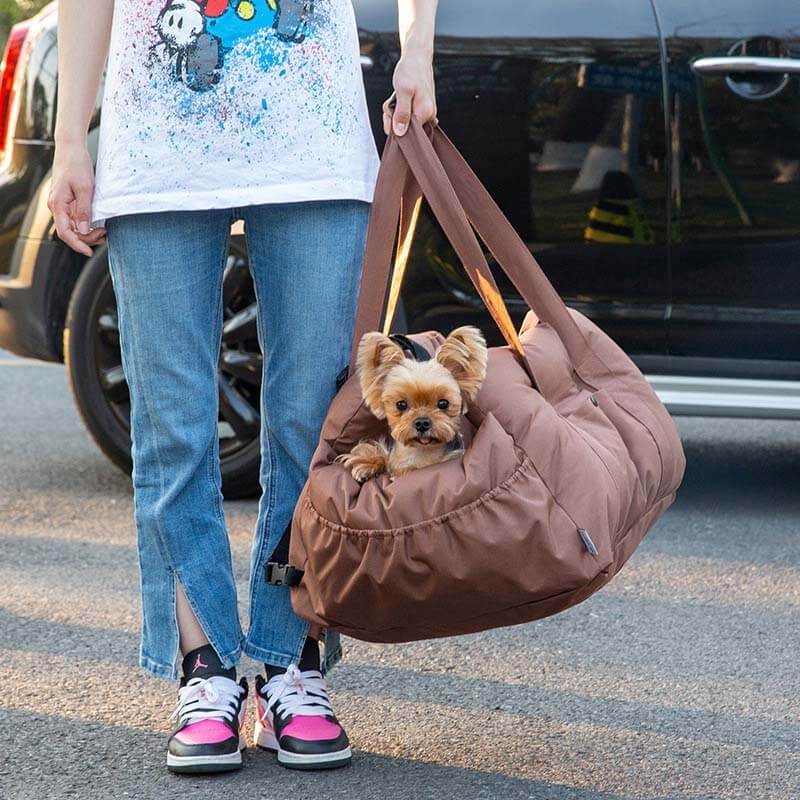 Fashion Waterproof Designer Pet Carrier Bag Safety Dog Car Seat Bed