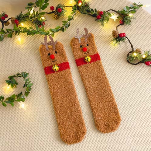 Christmas Thick Warm Turtleneck Dog Sweater Matching Socks For Pet And Owner