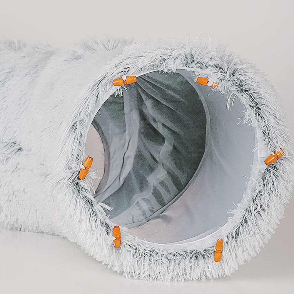 2 in 1 Foldable Indoor Soft Round Cat Tunnel Bed