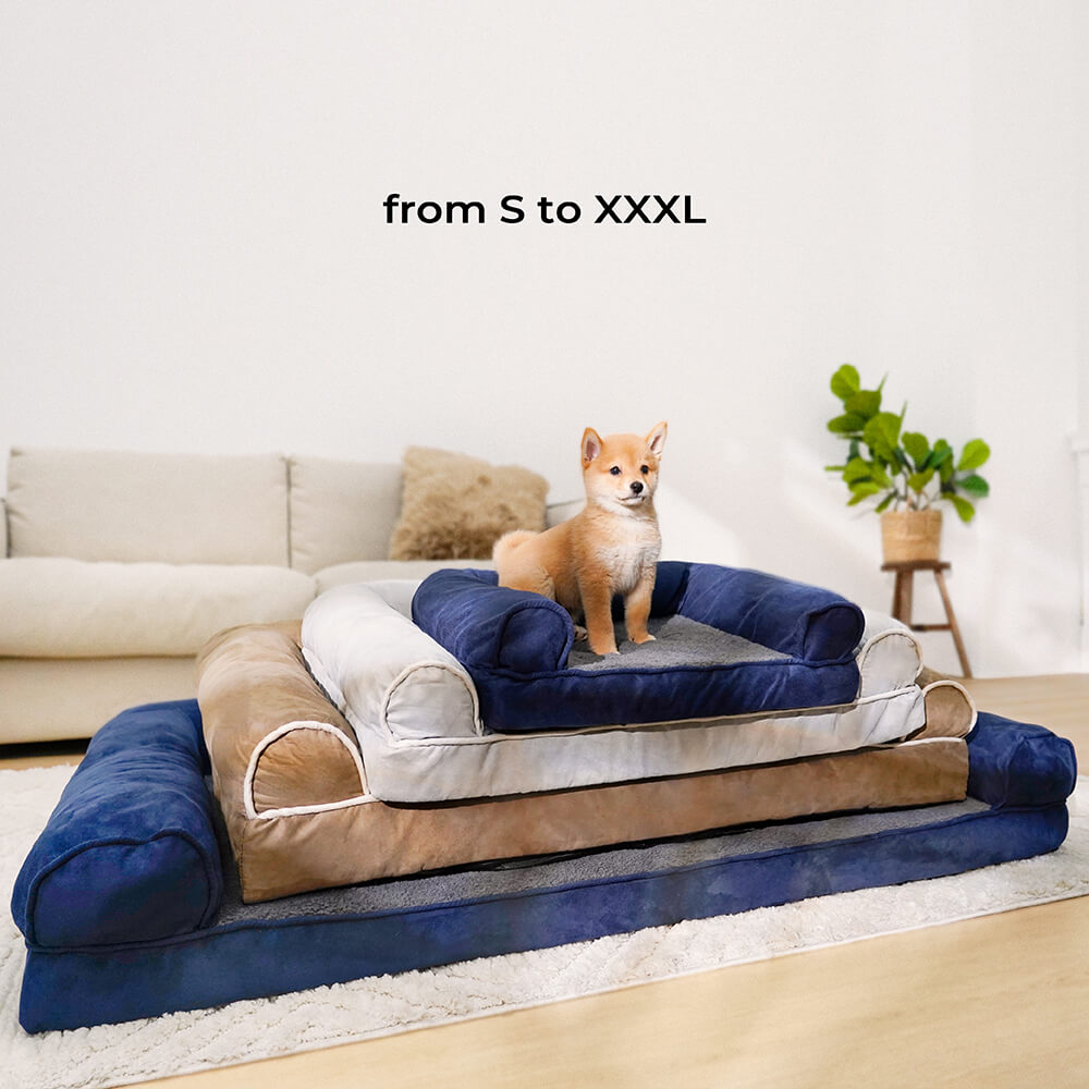 Faux Fleece & Suede Full Support Orthopedic Dog Bed