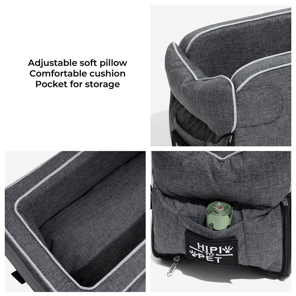 Suede Square Lookout Console Pet Car Seat